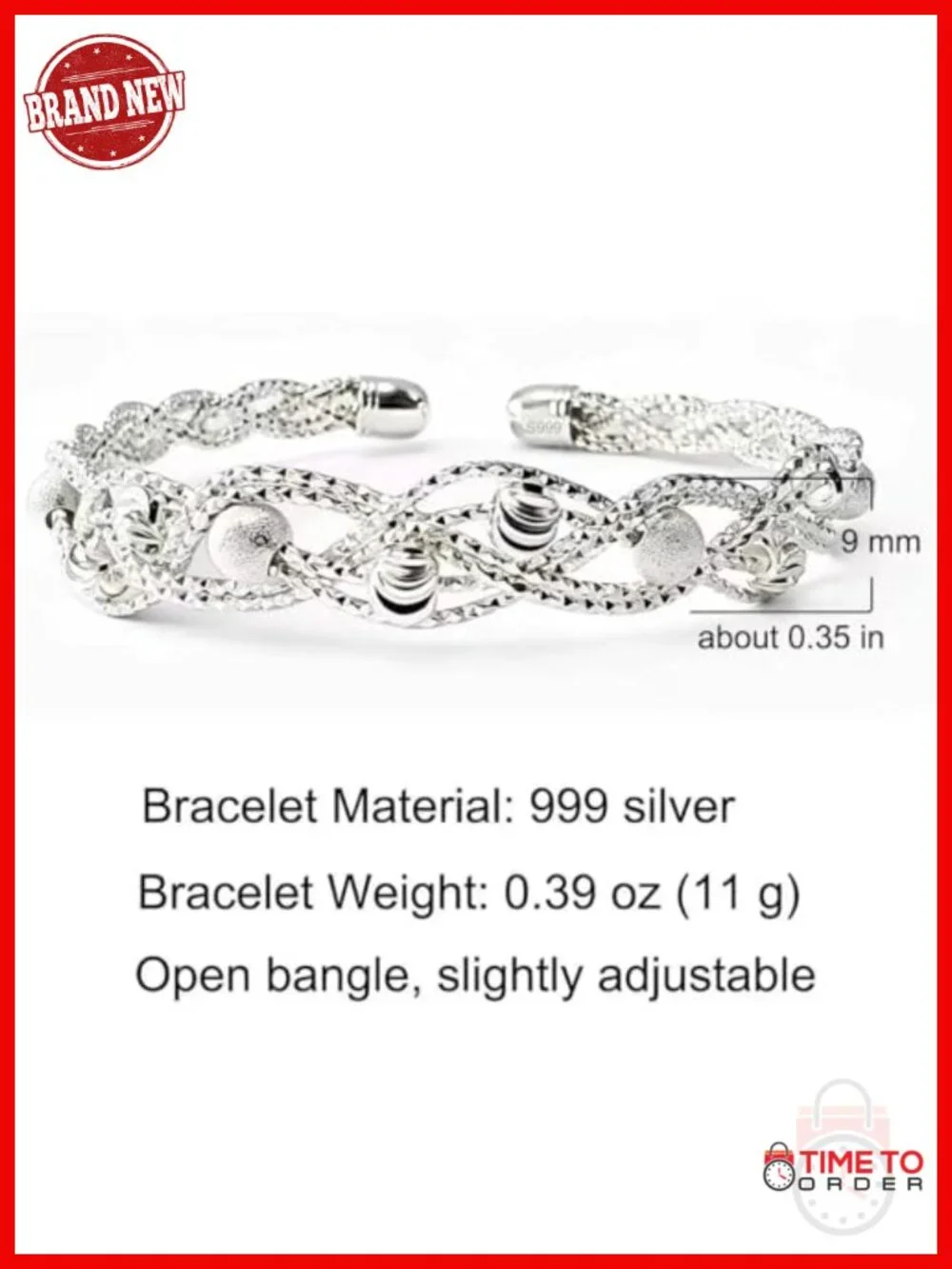 Sterling Silver Adjustable Open Cuff Stackable Bracelet